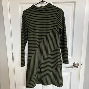 Anthropologie Hutch Striped Green Dress